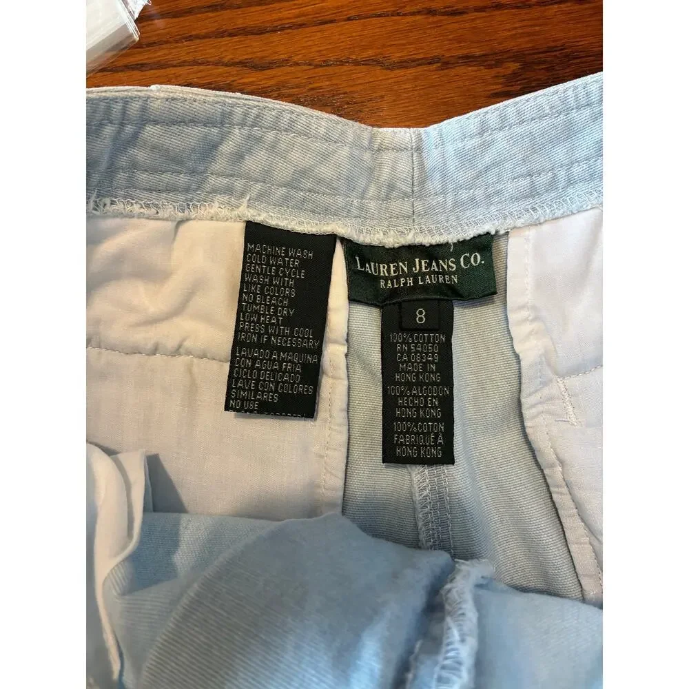 Lauren Ralph Lauren Vintage Denim Shorts High Rise Light Wash Y2K Size 8